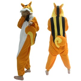 LAKIGURUMI Adults Unisex Chipmunk Cosplay Costumes Squirrel Animal Pajamas Kigurumi Onesies Suits Sleepwear Pjs Disfraz