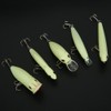 5Pcs Simulation Luminous Plastic Lure Hard Minnow Popper Pencil VIB