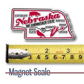 Nebraska Premium State Magnet by Classic Magnets, 3.1" x 1.6", Collectible 3D Rubber Vintage-Style Souvenirs and Gifts Made in The USA