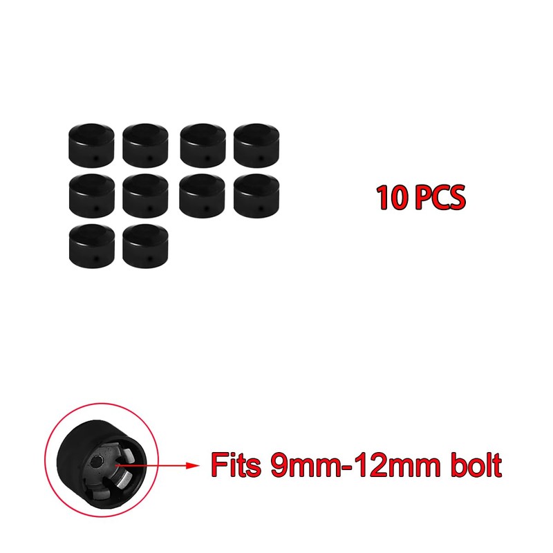 Motorcycle Bolt Covers Head Bolt Toppers Caps Black Kit for