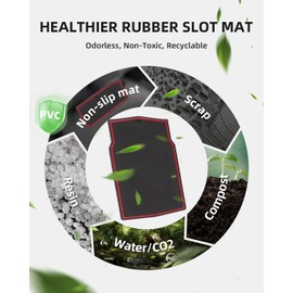 LANGBEAN Door Slot Mat for Peugeot e-3008 2024 2025, 16PCS Anti-Slip & Durable Rubber Mats, Center Console Armrest Storage Box Custom Liner Mats, Cup Holder Mat, Black & Red