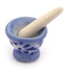 MyTinyWorld Dolls House Miniature Blue Spotted Pestle and Mortar