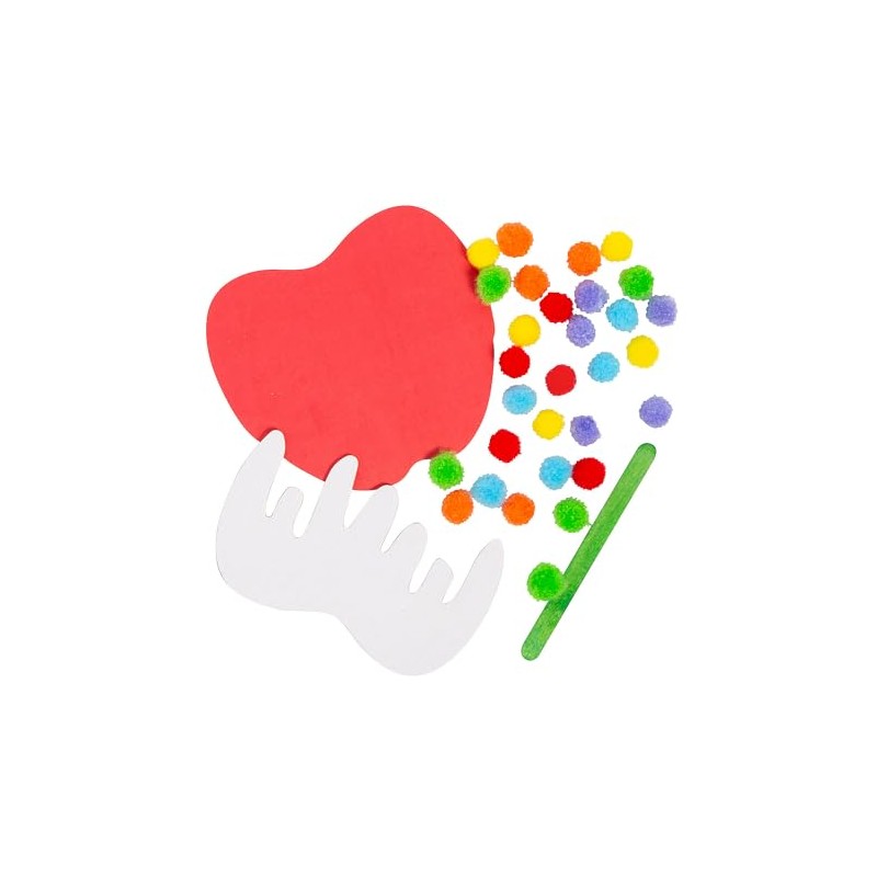 Fun Express Caramel Apple with Pom-Poms Craft Kit - Makes