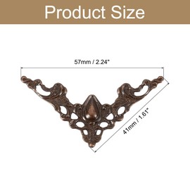 uxcell Metal Corner Protector, Furniture Decorative Edge Cover, Album Corner Protectors Covers for Box Wooden Case Table Desk, 24 Pcs, Red Bronze