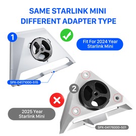[2024 Old Version] Starlink Mini Mount - Upgraded Non-Spherical Joints Adjustable Clamp Mount for RV Yacht Camper, Starlink Mini Accessories with 2024 Pipe Adapter (SPX-04171000-515)