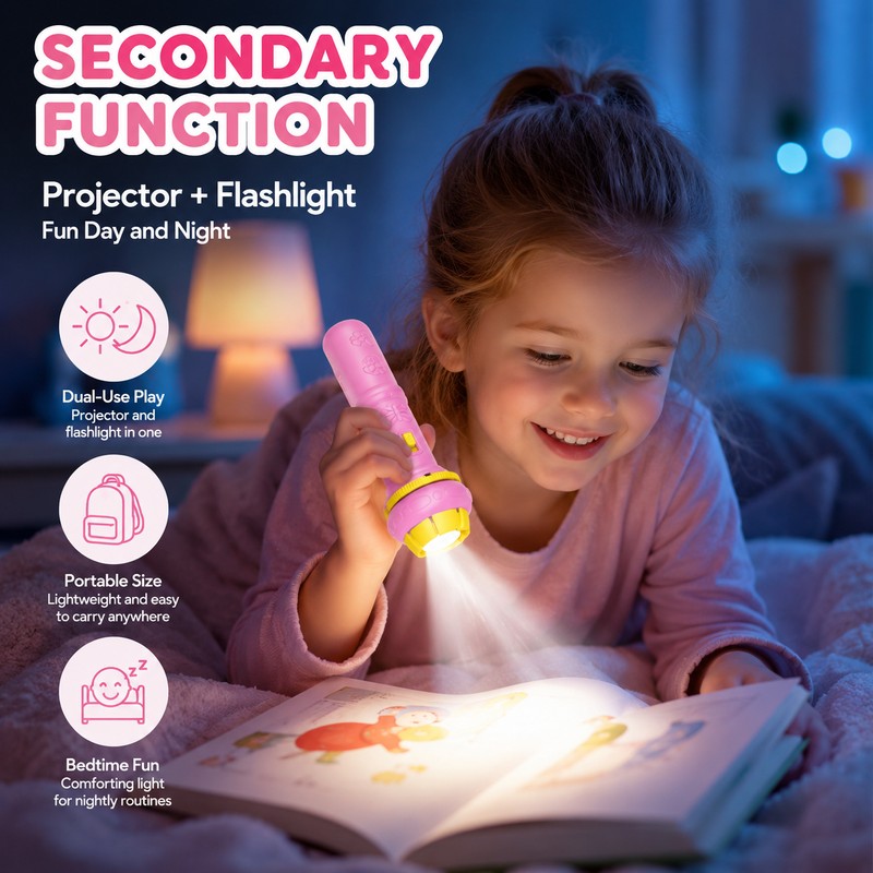 Kids Animal Projector Flashlight for Bedtime Play – Focusable Story