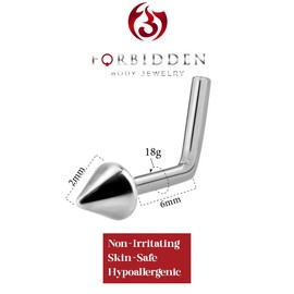 Forbidden Body Jewelry 18g Titanium Spike Top L-Shape Nose Stud