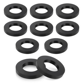 10 Pieces Hose Washers, 3/4 Inch Rubber Garden Hose Washers Universal Water Hoses Gasket Tap Seal Ring Gaskets Attachment Hoses Fittings for Shower Connector, Water Faucet (Black)