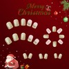 Christmas Press on Nails Short Square MABKJLF French Tip Fake