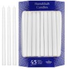 White Deluxe Tapered Hanukkah Menorah Candles for All 8 Nights