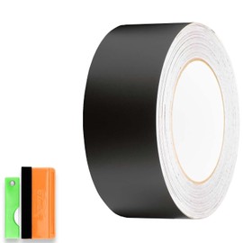 Kit de vinilo negro mate de 2 pulgadas x 50 pies, calcomanía adhesiva para oscurecer cromo, quitar moldura de ventana, moldura de puerta, autoadhesivo, liberación de aire, resistente al agua y