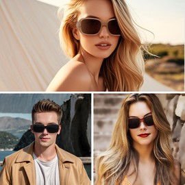 HAOLOTA Fit Over Glasses Sunglasses for Women Men Polarized Classic Rectange Fitover Shades UV Protection