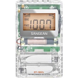 Sangean DT-160CL FM-Stereo/AM Pocket Radio (Clear)