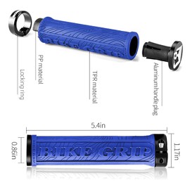 ROCKBROS Bicycle Handlebar Grips, Ergonomic Bicycle Grips Made of Rubber, Aluminium Lock-on Design, Ultra Light