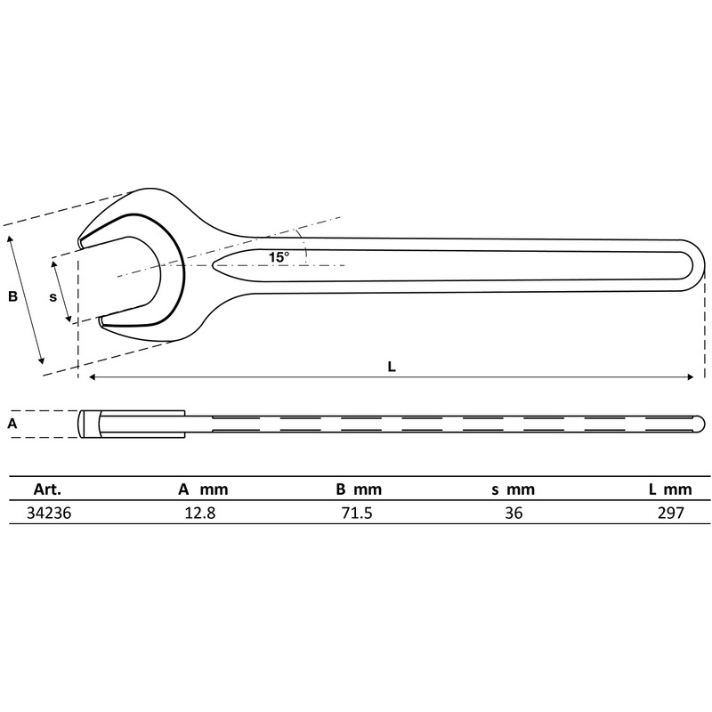 BGS Single Open-Ended Spanner, 34236