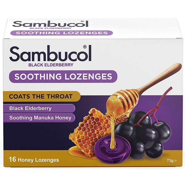 Sambucol Soothing Throat Honey Lozenges 16 Pack