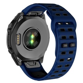 OVERSTEP Sport Band Compatible with Garmin Fenix 7 Watch Band, Quick Fit 22mm Watch Band for Fenix E/Fenix 8 MIP 47mm/Fenix 8 AMOLED 47mm/Fenix 7 Pro/Fenix 6/Feinx 5 Smartwatch (Sapphire Blue Black)