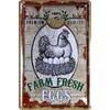 WOGEKA ART Retro Blechschild - Farm Fresh Eggs - lustiger