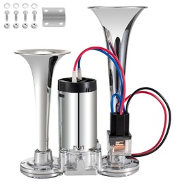 FARBIN 150db bocina de automóvil, claxon camion electrico, claxon para auto,con compresor, con arnés y interruptor (Bocina integrado, 12V)