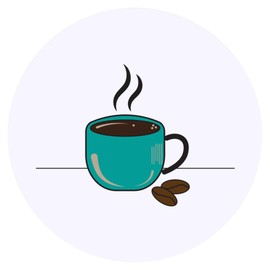 24 x 40mm Round 'Coffee & Coffee Beans' Stickers (SK00053218)