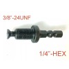 SCT-888 1 pc 1/4 Hex Adapter to 3/8"-24UNF Thread with