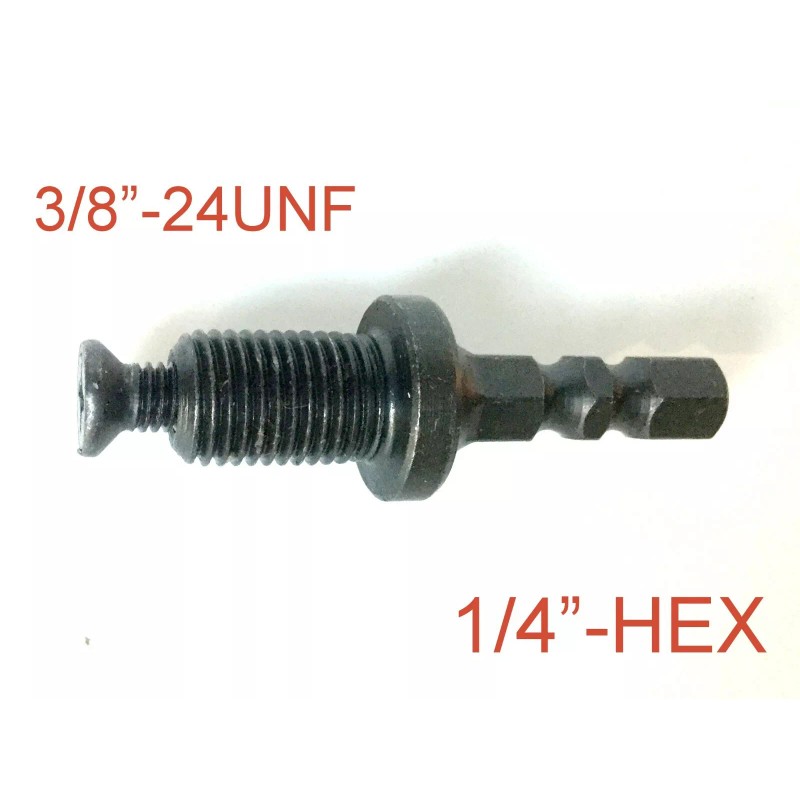 SCT-888 1 pc 1/4 Hex Adapter to 3/8"-24UNF Thread with