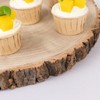 17 in Natural 3 Tier Rustic Wood Slice Cupcake Stand