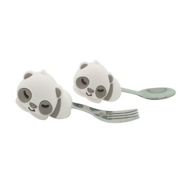 palm grasp spoon & fork panda