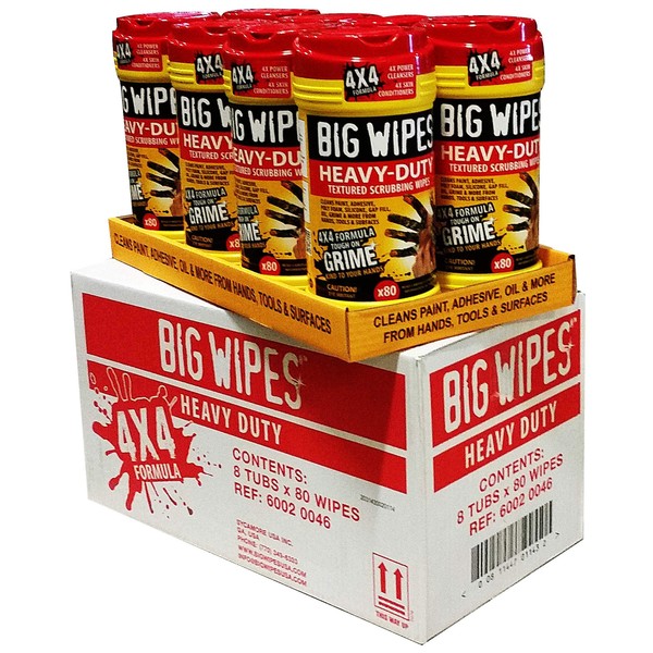 BIG WIPES Heavy Duty Textured Scrubbing Wipes - Case of 8