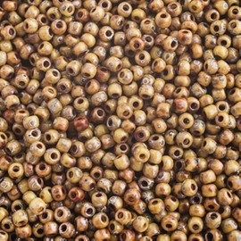 Miyuki Seed Bead 11/0 APX. 22 - g OP. Brown Picasso Japanese Glass Seed Beads