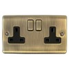 Antique Brass Socket (2 Gang) - BAB12
