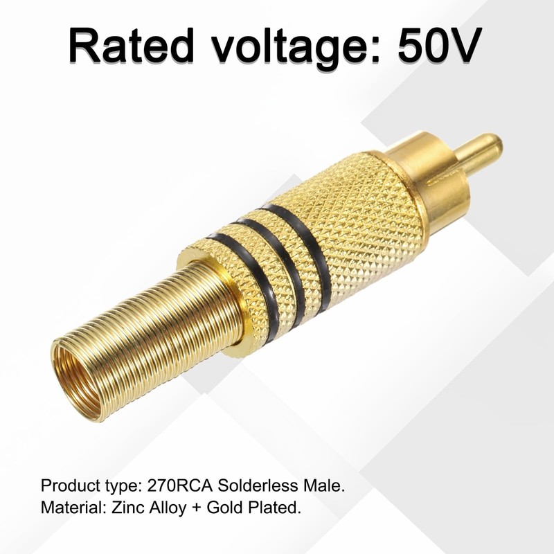 sourcing map RCA to Speaker Wire Connector, 270RCA Solder Male