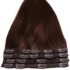 Clip-In Real Remy Real Hair Extensions, 8 Pieces, 18 Clips,
