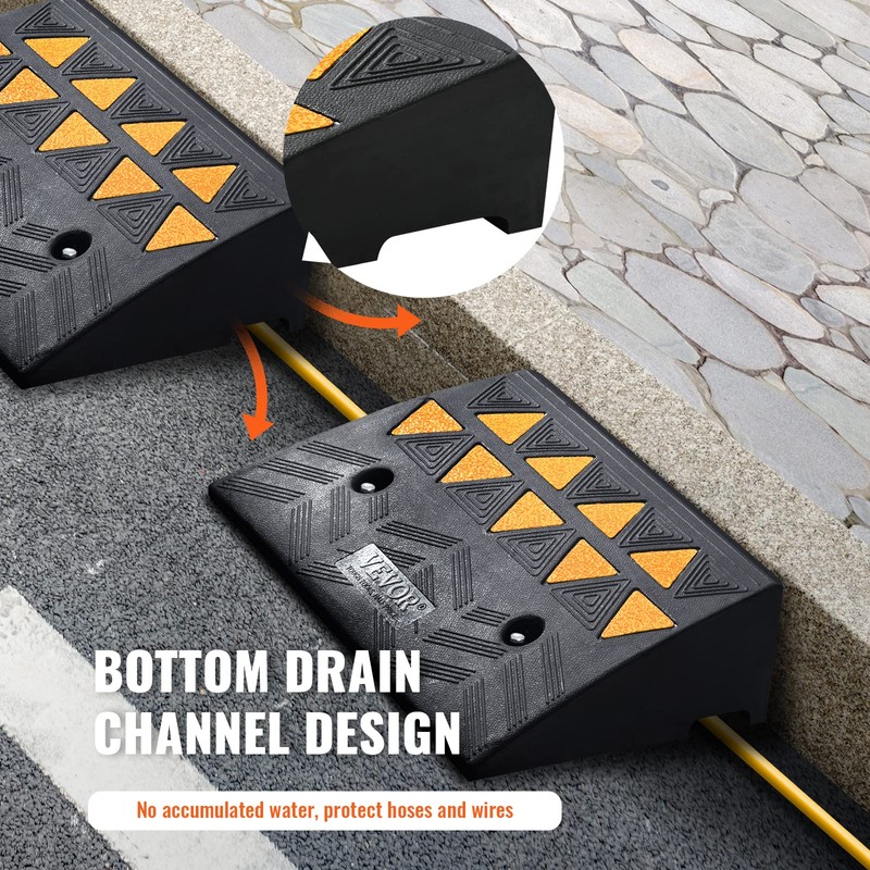 VEVOR Rubber Curb Ramp 5" Rise Height 2 Pack, Heavy-Duty