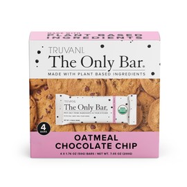 Truvani Plant Based Snack Bars | Oatmeal Chocolate Chip 4 Pack | 6g Protein | USDA Organic and Vegan | The Only Bar | Dairy, Soy, and Gluten Free | Individually Wrapped