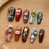 TrendTastic 10Pcs Christmas Nail Charms Glitter Snowflake Nail Art Charms