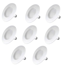 Feit Electric 4 inch InstaTRIM Adjustable Neck Recessed LED Downlight - 2700K Soft White - Dimmable- Pre-Mounted Trim - 45W Equivalent - 45 Year Life - 540 Lumen - High CRI | 8-Pack