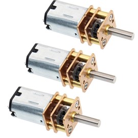 DC 6V 200RPM N20 Mini Reduction Gear Reduction Motor,GA12-N20 Mini Metal Gear Box Gear Motor 3mm Axis Robot Wheels DIY RC Toys - (3 Pcs)
