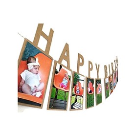 Happy Birthday Photo Garland, Happy Birthday Garland, Photo, Kraft Paper