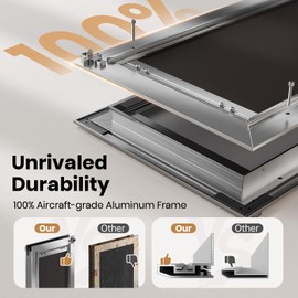 VOSOIR Dog Door, All Aluminum Large Dog Door, Heavy Duty Doggy Doggie Pet Door for Install in Interior Exterior Doors or Wall, 2 Magnetic Flaps, Energy Efficient, Closing Panel for Pets Up to 110Lb