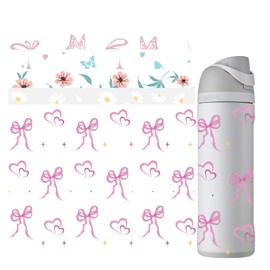 SPORCO Bow Stickers for Owala FreeSip Water Bottle 24 oz 32 oz, Waterproof UV DTF Decals, Accessories Set Stickers for Owala Cup, Cute Stickers for Teens Girls Kids Adults