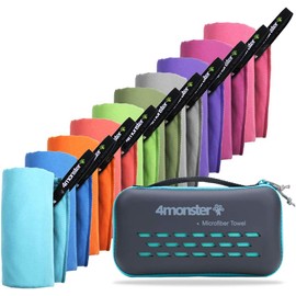 4Monster Toallas de Microfibra en 14 Colores, Toalla Deportiva de Secado rápido, Absorbente, Ultra Ligera, Toalla de Viaje para Fitness, Sauna,