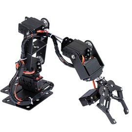 Mechanical Arm, 6DOF Robot Arm, Full Metal Programmable Robot Mechanical Arm Clamp Claw Kit, Desktop Manipulator Robot with Feedback of Servo Parameter, Industrial Robot Parts