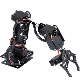 Mechanical Arm, 6DOF Robot Arm, Full Metal Programmable Robot Mechanical Arm Clamp Claw Kit, Desktop Manipulator Robot with Feedback of Servo Parameter, Industrial Robot Parts