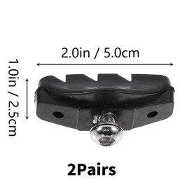 2 Pairs Road Brake Pads V Bike Brake Pads 50 mm Bike Caliper Brake Blocks Set for bicycle with Hex Nut Installation Tool Caliper Brake Blocks for Road Bikes Mountain Bicycles Black