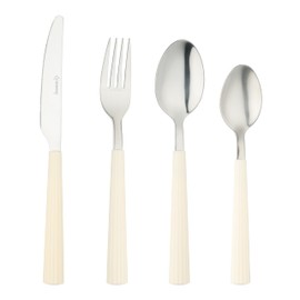 Grunwerg 24BX4312WH 27 Piece Cutlery Set, Stainless Steel, White