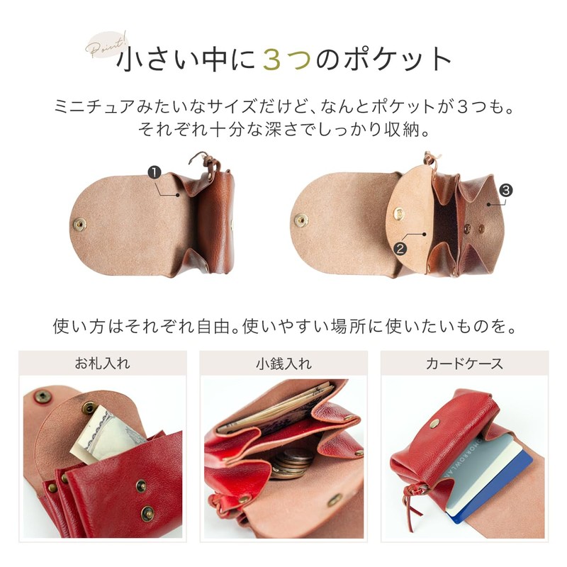 Raficaro Women's Mini Wallet, Coin Purse, Italian Leather, Genuine Leather,