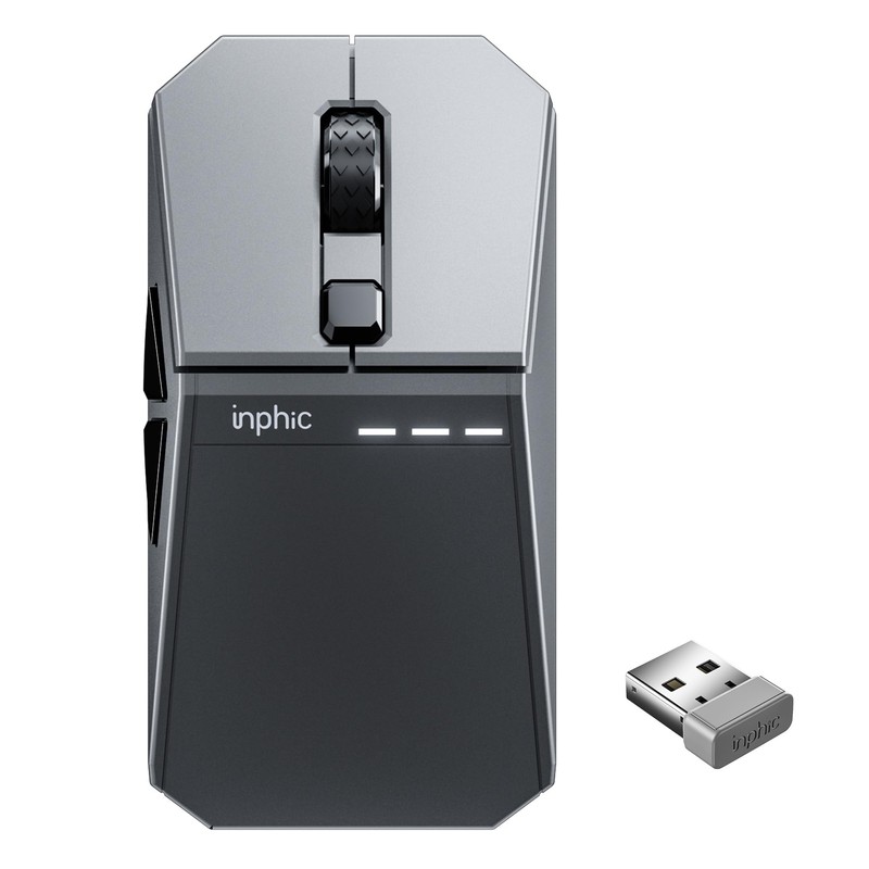 INPHIC Cyber Wireless Gaming Mouse, Tri-Mode 12000 DPI, 65g Lightweight