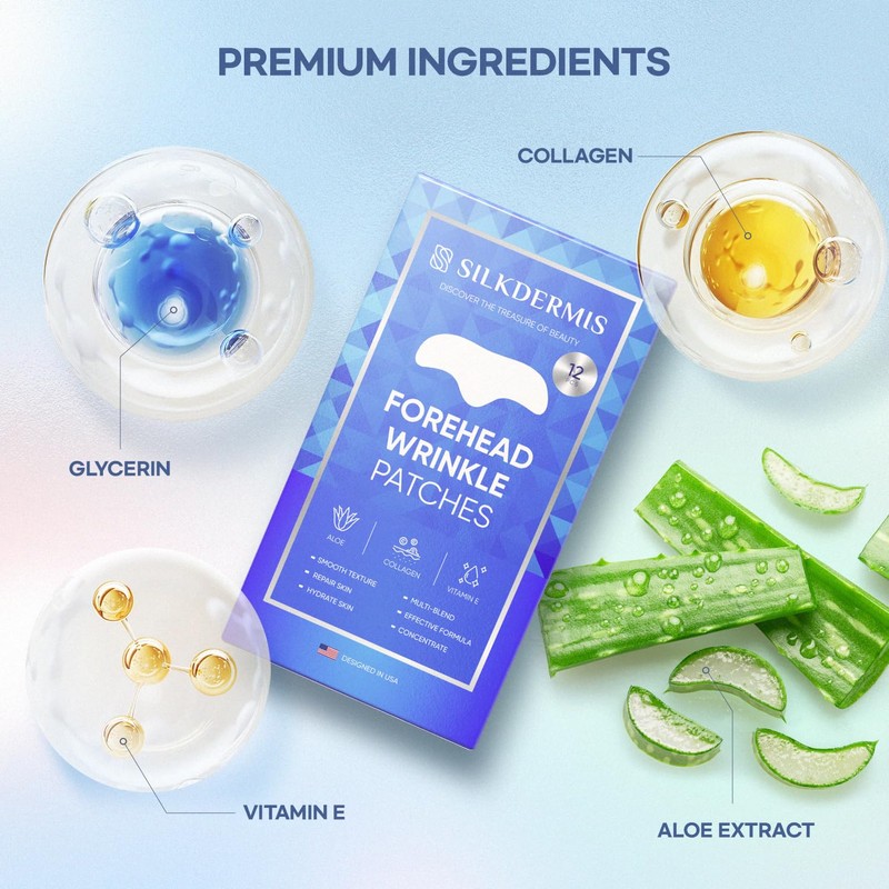 Forehead Wrinkle Patches: Collagen Anti Wrinkle Patches-Moisturising Anti-Ageing Treatment, 12