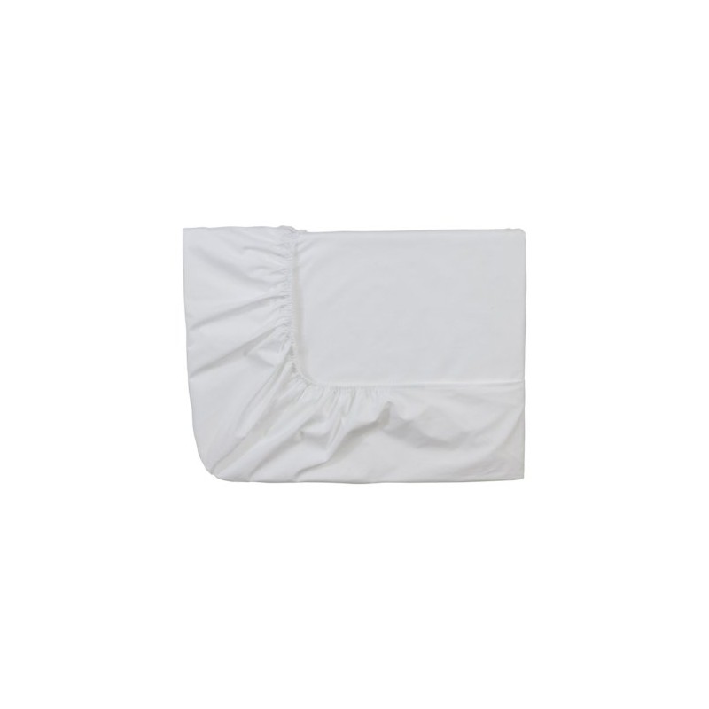 ESSIX Royal Line Cotton Percale Fitted Sheet, white, 80 x